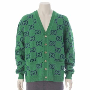 [ Gucci ]Gucci 22SS men's GG Inter car long sleeve wool cardigan 674043 green L [ used ][ regular goods guarantee ]207157