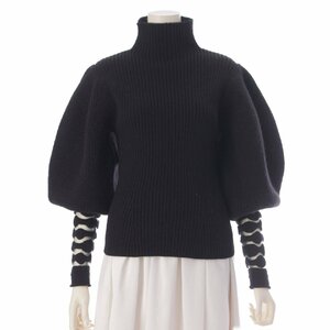 [ Loewe ]Loeweta-toru neck ba Rune sleeve wool × alpaca knitted sweater black S [ used ][ regular goods guarantee ]207536