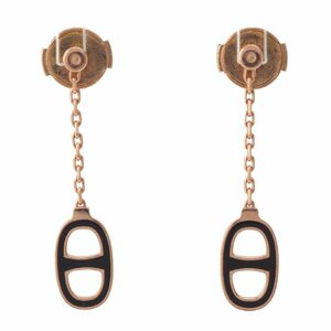 [ Hermes ]Hermesshe-n Dunk Louis rear -doGP earrings accessory black [ used ][ regular goods guarantee ]208346
