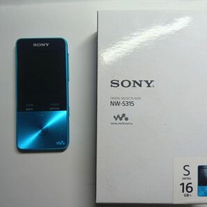 【動作品】SONY ウォークマン nw-s315 ブルー　元箱付き　(充電ケーブル　イヤホン　なし)