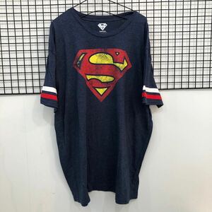 K6 スーパーマン 半袖 Tシャツ 紺　2XL ネイビー　DC アメコミ