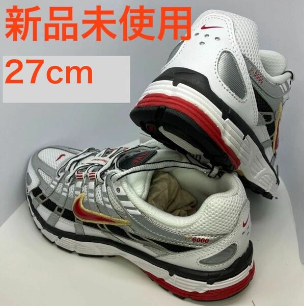 NIKE P-6000 ナイキ メタリックシルバー ランニングシューズ BV1021-101 27cm