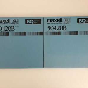 オープンリールテープ 10号 MAXELL 50-120B XLⅠ BQ メタルリール MR-10 元箱付き 2本セット 使用済み 現状品 (501-3)の画像1