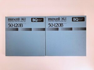 オープンリールテープ 10号 MAXELL 50-120B XLⅠ BQ メタルリール MR-10 元箱付き 2本セット 使用済み 現状品 (508-5)