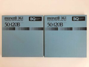 オープンリールテープ 10号 MAXELL 50-120B XLⅠ BQ メタルリール MR-10 元箱付き 2本セット 使用済み 現状品 (515-6)