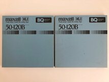 オープンリールテープ 10号 MAXELL 50-120B XLⅠ BQ メタルリール MR-10 元箱付き 2本セット 使用済み 現状品 (515-8)_画像1