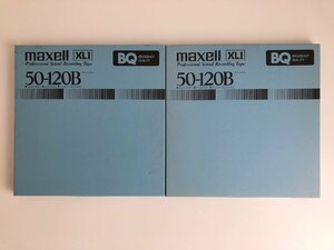 オープンリールテープ 10号 MAXELL 50-120B XLⅠ BQ メタルリール MR-10 元箱付き 2本セット 使用済み 現状品 (519-5)