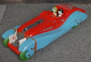 増田屋　木製　 レースカー　戦前戦後　使用感無　木製玩具　自動車　旧日本軍　日の丸　こけし　昭和レトロ　大日本帝国　