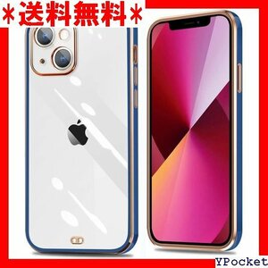 ベストセラー iPhone13 ケース クリア メッキ加工 耐衝撃 13 カ 変形防止 人気 おしゃれ ネイビー・ブルー 108