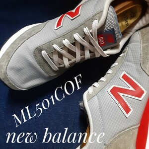  самый цена!.8789 иен! шедевр enzeru скалярный! переиздание retro бег! New balance ML501 высококлассный спортивные туфли! серый × красный × белый! пепел красный белый 27.5cm