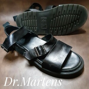 最値!良品!定24200円!名作王道デザイン!ドクターマーチン(Dr.Martens)グリフォン高級カウレザー ストラップ サンダル!ブラック!黒 27cm 