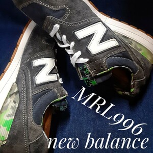  самый цена!.16280 иен! редкий утка patch модель! милитари дизайн! New balance MRL996 высококлассный спортивные туфли! шедевр Army черный! чёрный белый камуфляж 27.5cm
