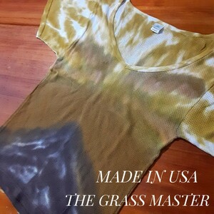 最値!希少デッドストック!USA製!ヴィンテージ!名作タイダイブリーチ染め!THE GRASS MASTER(ザ グラス マスター)サーマル 半袖 Tシャツ M