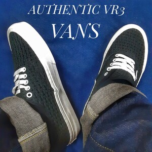 最値!新品!定8800円!ヴィンテージ再構築!ウェーブデザイン!バンズ(VANS)オーセンティック Vr3高級スニーカー!ブラック!黒白 27 ラスト1点!