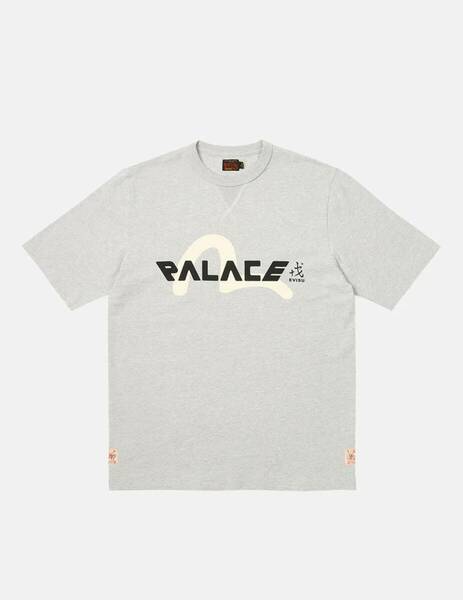 PALACE x EVISU コントラスト ロゴプリント TEE GREY