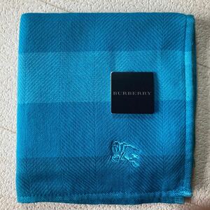  unused Burberry towel handkerchie border light blue series approximately 26cm 0507-09-02