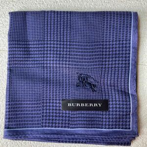  unused Burberry handkerchie check thousand bird .. purple series approximately 50cm 0507-09-03