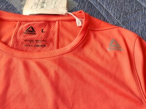 Reebok レディース Tシャツ オレンジピンク Lサイズ 伸びる素材 