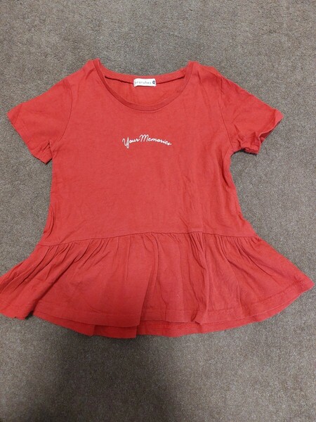 ブランシェス 【WEB限定】 裾フリル半袖Tシャツ 赤色 130サイズ