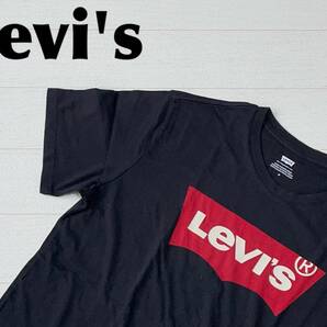 ☆送料無料☆ Levi's リーバイス 未使用 タグ付き 半袖 ロゴ バッドウイング Tシャツ メンズ M ブラック トップス 即決