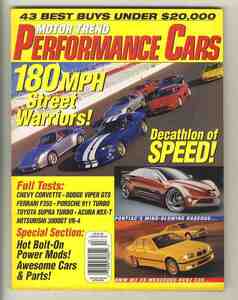 【d2012】1997年 [MOTOR TREND] Performance Cars(SPRING)／シボレーコルベット、ダッジバイパーGTS、フェラーリF355、...