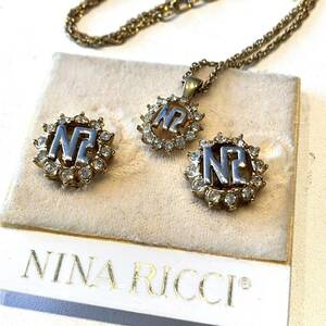 　NINA RICCI ニナリッチ ネックレス &イヤリング　セット　カナダ製　NRロゴ　アクセサリー 