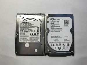 中古パーツ 2.5 インチ SATA 内蔵ハードディスク 厚さ7mm 500GB HDD 5400RPM 2台セット売り 正常品 500(5400)-41