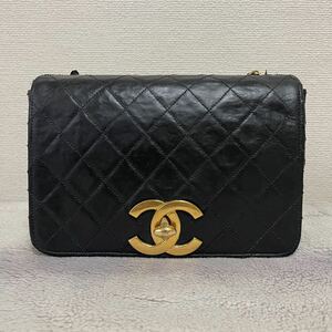 希少 CHANEL(シャネル) デカココ マトラッセ フルフラップ チェーンショルダーバッグ