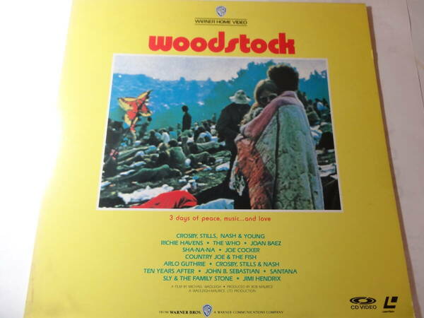 ２LＤ「ウッドストック woodstock 3 days of peace,music...and love」ジョーン バエズ、ジミ ヘンドリックス、他、 ＜２枚組 レーザー＞