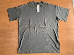 新品未使用品ユニクロ UNIQLO/コットンリラックススリットチュニック（半袖）　無地Tシャツ OLIVE