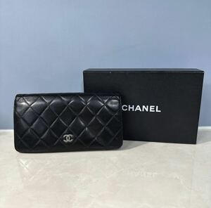 1円〜　CHANEL シャネル マトラッセ ラムスキン A31059 二つ折り 長財布