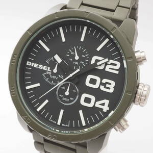  diesel chronograph DZ-4251 DIESEL SS quartz moss green × black face buckle type belt men's man wristwatch [111204-AW8