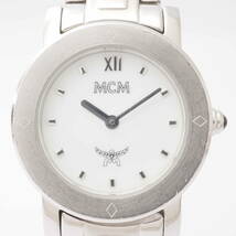 【希少品】エム・シー・エム MC.4032 MCM SS クォーツ シルバー×ホワイト 白文字盤 ローマン レディース 女性 腕時計[Pa1543-BI6_画像1