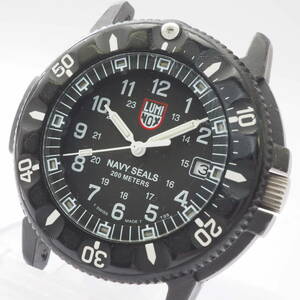 ルミノックス ネイビーシールズ 3900 LUMINOX NAVY SEALS 200M デイト SS クォーツ ブラック 黒文字盤 メンズ腕時計 フェイス[Pa1547-BL6