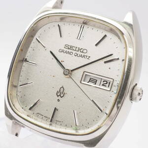 【希少品】セイコー グランドクォーツ 4843-5011 SEIKO GRAND QUARTZ デイデイト SS シルバー メンズ 男性腕時計 フェイス[6N0427-BM6