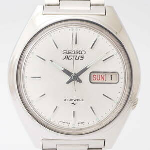 セイコー アクタス 7019-8010 SEIKO ACTUS 21石 デイデイト SS 自動巻 シルバーメンズ 男性 腕時計[6N7518-AQ1