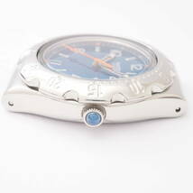 スウォッチ 550 9.5×3.6 1.55V Swatch SWISS デイト SS クォーツ シルバー×ブルー 青文字盤 メンズ 男性 腕時計 フェイス[Pa1556-BN7_画像4