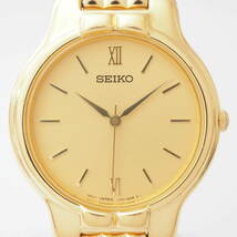 セイコー V701-A090 R1 SEIKO SS クォーツ ゴールド文字盤 ローマン ボーイズ 男女兼用 腕時計[613390-BO3_画像1