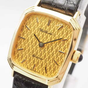 ウォルサム マキシム 2711110 Cal,978.001 WALTHAM Maxim クォーツ ゴールド文字盤 革ベルト レディース 女性 腕時計[P2F0153-AX8