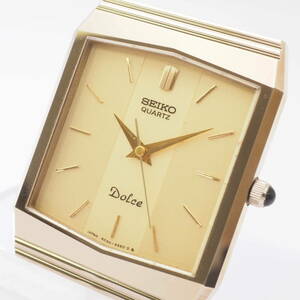  Seiko quartz Dolce 6030-5540 R SEIKO DOLCE NSAG SS Gold face lady's woman wristwatch face [249592-AF7