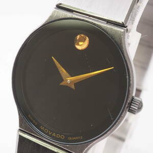 [ редкий товар ] Movado Mu jiam84-40-881A 210.001 MOVADO QUARTZ SS кварц черный чёрный циферблат женский женщина наручные часы [Pa1600-AY7