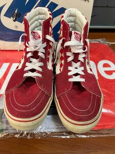 希少　ビッグサイズ　vans sk-8hi 赤　チェック　29cm スニーカー