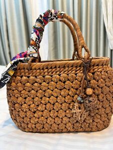 山葡萄　籠バッグ　丸型　人気の花編み バスケット籐かご 匠の技 山葡萄カゴバッグ 籠バッグ