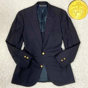 [ прекрасный товар ] большой размер 3L Brooks Brothers Brooks Brothers необшитый на спине лето предназначенный Logo печать золотой кнопка темно-синий пятно блейзер tailored jacket 