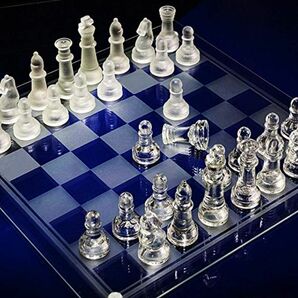 クリスタルチェス　ガラス製 インテリア チェス盤 24.8cm×24.8cm チェスセット