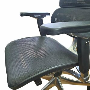 ◎【美品】Ergohuman Pro エルゴヒューマン プロ ヘッドレスト ランバーサポート付 3Dブラック メッシュチェア 椅子 黒【店頭引取可】の画像5