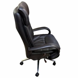 極美品 カリモク家具 デスクチェア XU7720 XU7720K353 ブラック モカブラウン ソファ 主材 オーク リクライニング調節 昇降機能 事務椅子の画像3
