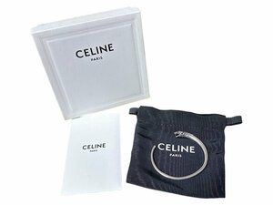 極美品 CELINE PARIS セリーヌ スネークバングル シルバー UOB0139 ブランド 本体 アクセサリー 蛇 布袋 箱付き コレクション お洒落