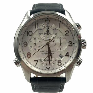 美品 BULOVA ブローバ PRECISIONIST プレシジョニスト クロノグラフ 腕時計 ホワイト文字盤 デイト 本体 ブランド 高級 コレクションの画像4