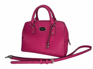 【極美品】MICHAEL KORS マイケルコース ボストンバッグ トートバッグ レディース PX-1702 T17 ピンク レザー カバン ショルダーバッグ